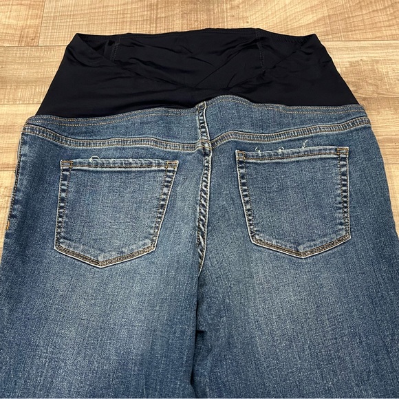 Isabel Maternity Full Panel Medium Wash Distressed Skinny Jeans Size 8 - Picture 9 of 9